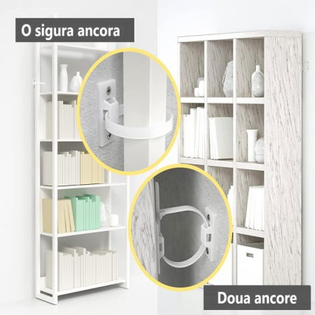 Pachet 10 seturi curele ancorare mobila, protectie cutremur, Empria, Alb [2]
