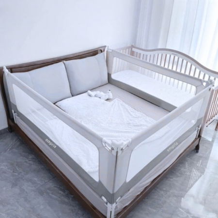 Bariere protectie pentru pat - PACHET: 3 Bariere protectie pat copii, cu siguranta dubla, pat de 150x200 cm