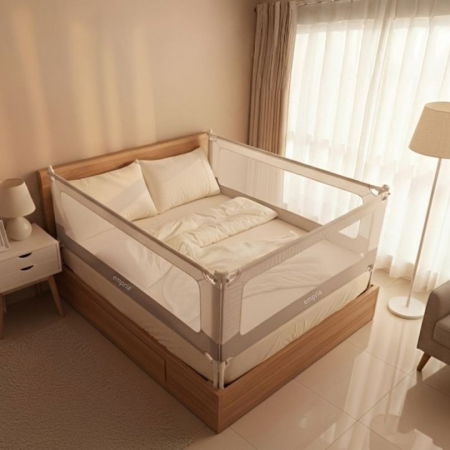 PACHET: 3 Bariere protectie pat copii, cu siguranta dubla, pat de 200x200 cm [2]