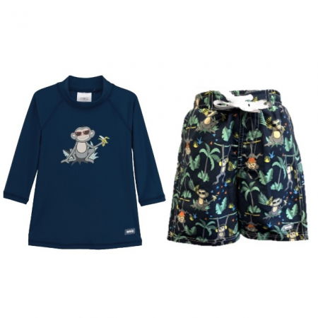 PACHET: BERMUDE + BLUZA CU MANECA LUNGA, Navy Jungle, Marimea 2 [9]