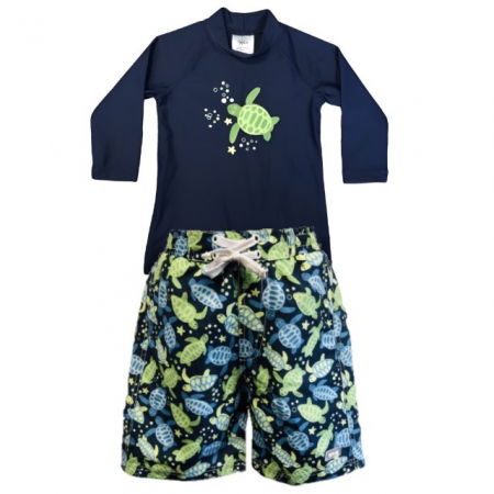 Haine plaja / inot - PACHET: BERMUDE + BLUZA CU MANECA LUNGA, Turttle, Marimea 6