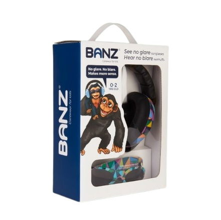 Pachet Combo, Casti Antifonice Banz bebelusi + Ochelari de Soare Protectie UV, 3 - 36 luni, Kaleidoscop [15]