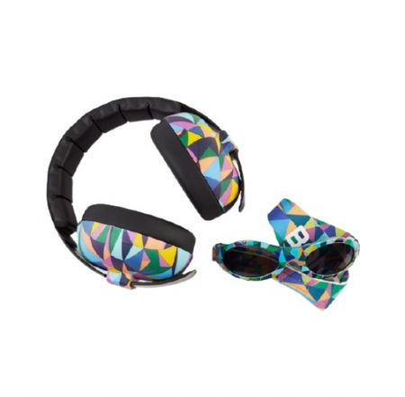 Pachet Combo, Casti Antifonice Banz bebelusi + Ochelari de Soare Protectie UV, 3 - 36 luni, Kaleidoscop [16]