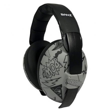 Pachet Combo, Casti Antifonice Banz bebe + Ochelari de Soare Protectie UV, 3 - 36 luni, Grafiti [5]
