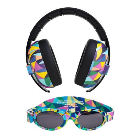 PRODUS RESIGILAT  Pachet Combo, Casti Antifonice Banz bebe + Ochelari de Soare Protectie UV, 3 - 36 luni, Kaleidoscop [4]