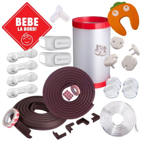 Protectie mobila pentru copii si bebelusi - PACHET: KIT Ultra Siguranta pentru Copii - 50 de piese de protectie - Grena