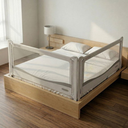 Bariere protectie pentru pat - PACHET PREMIUM: 2 Protectii laterale pat, PREMIUM XXL, pat 200x200 cm + Set Conectori