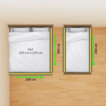 Bariere protectie pentru pat - PACHET PREMIUM: 2 Protectii laterale pat, XXL de dimensiuni 200x200 cm + Set Conectori