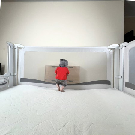 PACHET PREMIUM: 3 Protectii laterale pat, PREMIUM XXL, 200x200 cm + 2 Seturi Conectori [21]