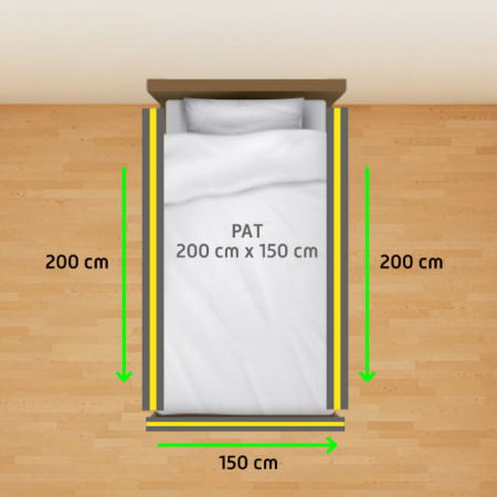 Bariere protectie pentru pat - PACHET PREMIUM: 3 Protectii laterale pat, XXL de dimensiuni 150x200 cm + 2 Seturi Conectori