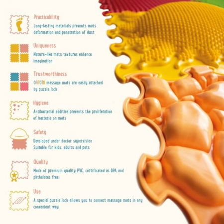 PACHET: Set 32 piese Blocuri de constructie 3D + Set 6 Covorase ortopedice si senzoriale, puzzle [15]