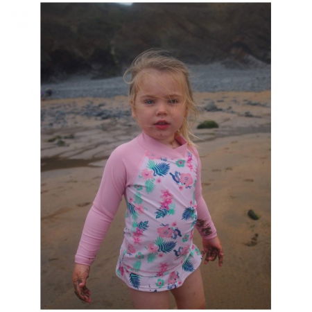 PACHET: SLIP + TRICOU, Floral Pink, Marimea 0 [12]