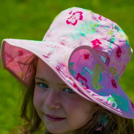 Palarie Bebelusi Reversibila, Protectie Solara UPF50+, Pink Floral, Diverse marimi [3]
