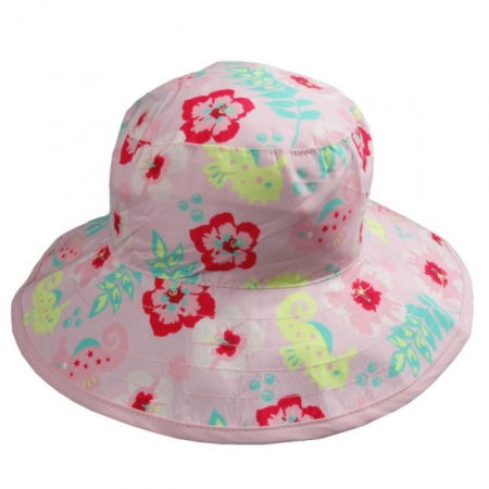 Palarie Bebelusi Reversibila, Protectie Solara UPF50+, Pink Floral, Diverse marimi [4]
