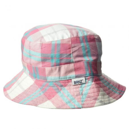 Palarie Copii Bucket, Protectie Soare UPF50+, White Check, 4 - 6 ani [2]