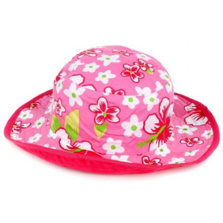 Palarie Copii Reversibila, Protectie Soare UPF50+, Floral Pink, Diverse marimi [6]