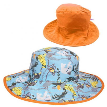 Palarie Bebelusi Reversibila, Protectie Solara UPF50+, Jungle Light, 0 - 2 ani [6]