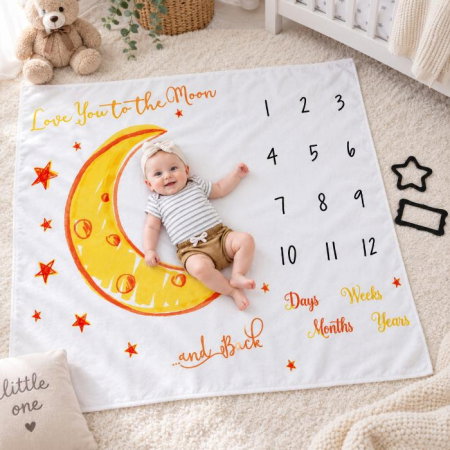 Paturica Milestone plusata pentru fotografii memorabile Luna Galbena Drool [2]