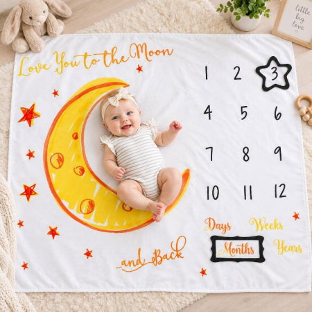 Paturica Milestone plusata pentru fotografii memorabile Luna Galbena Drool [4]
