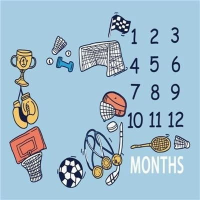 Accesorii bebelusi / nou-nascuti - Paturica Milestone subtire pentru fotografii memorabile Sports Drool