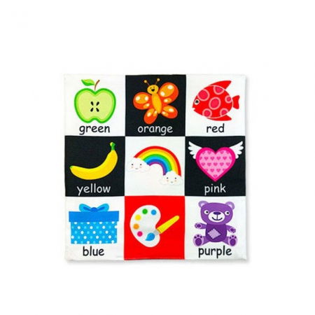 Paturica senzoriala bebe, jucarie moale educativa, 27 x 27 cm, Empria, Cifre [3]