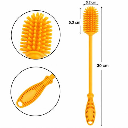 Perie din silicon pentru biberoane, sticle, pahare, fara BPA, sterilizabila, Empria, Diverse culori [4]