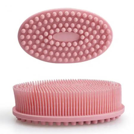 Maternitate - Perie pentru corp 2 in 1, burete din silicon pentru curatare, exfoliere si masaj corporal, Empria, Roz, Diverse modele