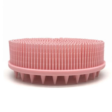 Perie pentru corp 2 in 1, burete din silicon pentru curatare, exfoliere si masaj corporal, Empria, Roz, Model 1 [6]