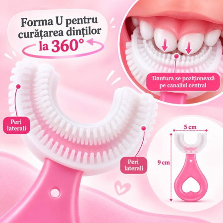 Periuta de dinti circulara, pentru bebelusi, Empria, Roz [4]