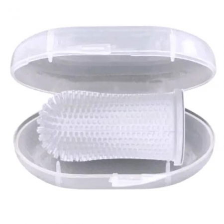 Periuta de dinti, tip degetar 360°, pentru animale de companie, caine, pisica, Empria, silicon moale, Transparent [5]