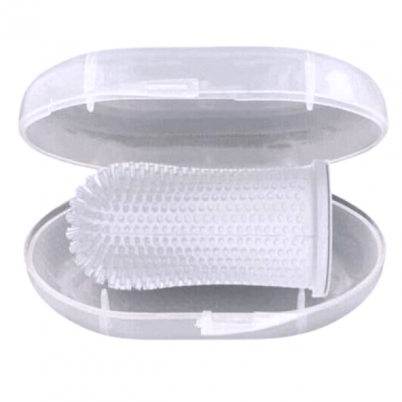 Periuta de dinti degetar 360° din silicon pentru gingii bebe, Empria, Transparent [4]