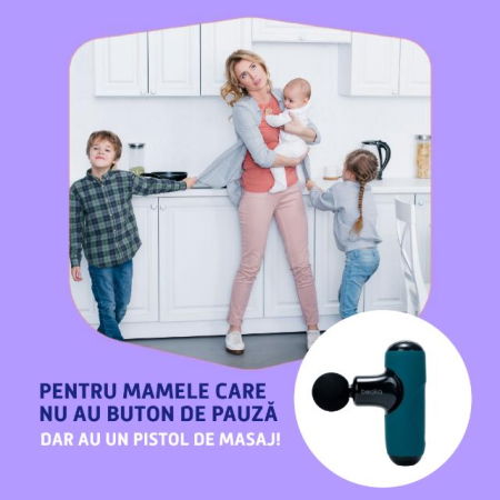 Pistol Masaj Premium - Aparat Masaj Ultra-Portabil, 5 Capete, 5 Viteze, 3000 Percutii, Motor Silentios, Carcasa Depozitare, Verde [8]
