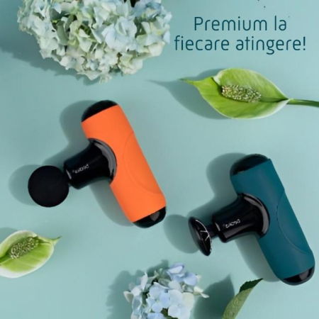 Pistol Masaj Premium - Aparat Masaj Ultra-Portabil, 5 Capete, 5 Viteze, 3000 Percutii, Motor Silentios, Carcasa Depozitare,Diverse culori [11]