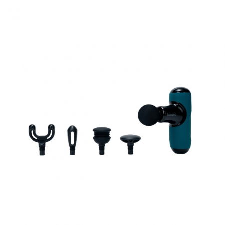 Pistol Masaj Premium - Aparat Masaj Ultra-Portabil, 5 Capete, 5 Viteze, 3000 Percutii, Motor Silentios, Carcasa Depozitare, Verde [19]