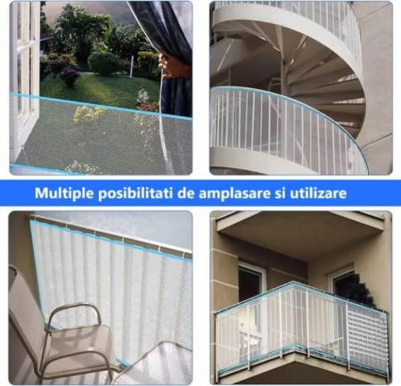 Plasa siguranta scari, balustrade, balcoane, pentru caini si pisici, Empria, 300 x 78 cm, Alb [3]
