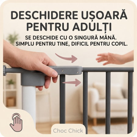 Poarta de siguranta pentru copii, ce poate fi montata la usi sau scari [8]