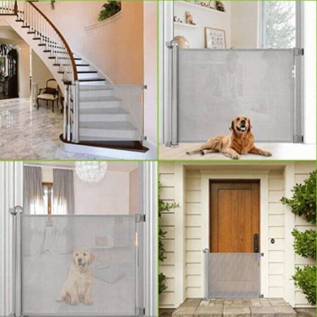 Poarta de siguranta retractabila extra lunga, Empria, 140 cm, Gri [9]