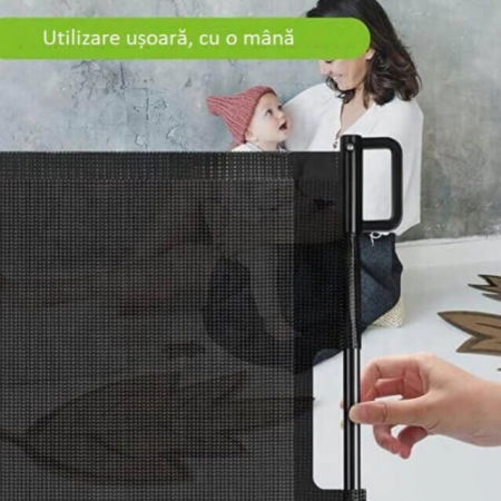 PRODUS RESIGILAT - Poarta de siguranta retractabila extra lunga, Negru, 180 cm [2]