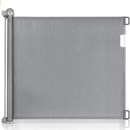 Protectii casa - Poarta de siguranta retractabila extra lunga, Empria, 140 cm, Gri