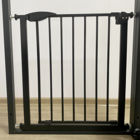 Poarta siguranta caini, pisici, copii, protectie scari si usi, dimensiune ajustabila, Empria, 76-80 cm, siguranta dubla, Negru [9]