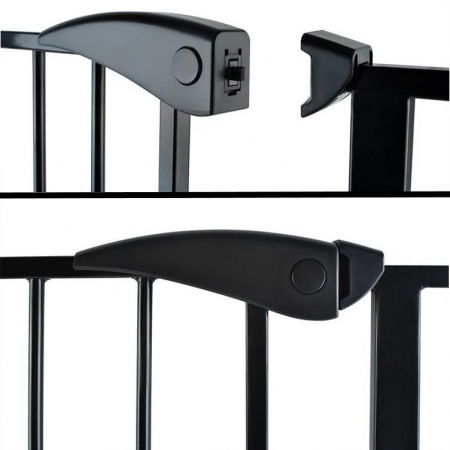 Poarta siguranta caini, pisici, copii, protectie scari si usi, dimensiune ajustabila, Empria, 76-80 cm, siguranta dubla, Negru [14]