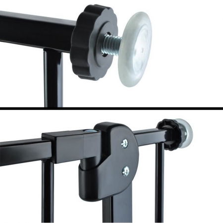 Poarta siguranta caini, pisici, copii, protectie scari si usi, dimensiune ajustabila, Empria, 76-80 cm, siguranta dubla, Negru [13]