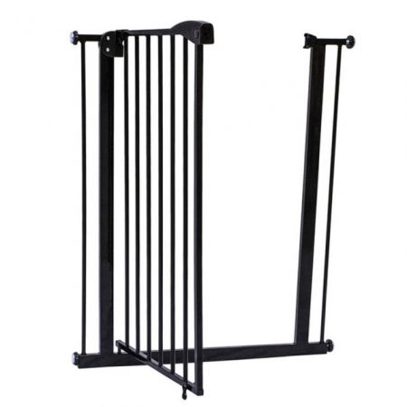 Poarta siguranta caini, pisici, copii, protectie scari si usi, dimensiune ajustabila, Empria, 76-80 cm, siguranta dubla, Negru [7]