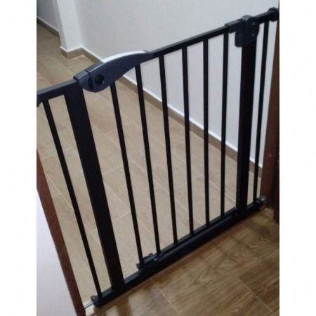 Poarta siguranta caini, pisici, copii, protectie scari si usi, dimensiune ajustabila, Empria, 76-80 cm, siguranta dubla, Negru [6]
