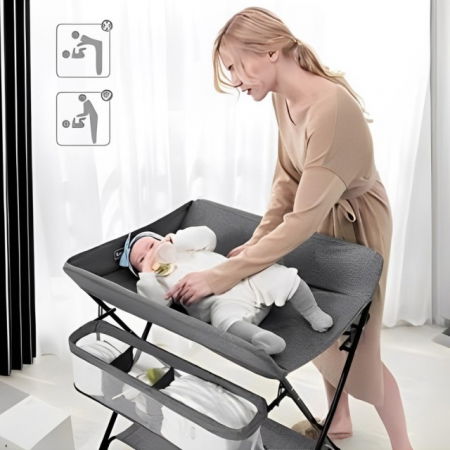 PRODUS RESIGILAT - Masa de infasat bebe, Empria, multifunctionala, pliabila, 2 cosuri depozitare, 77x62 cm [7]