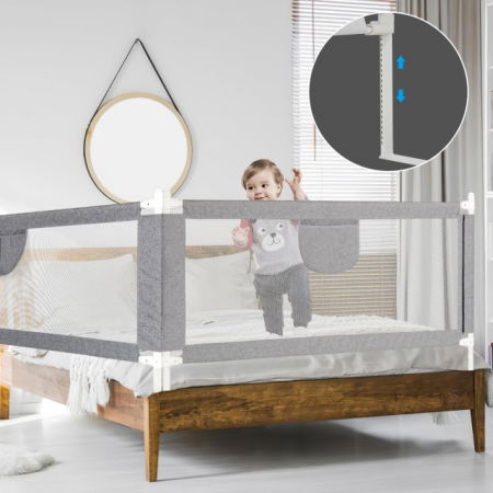 Produse resigilate pentru copii si bebelusi - PRODUS RESIGILAT - Protectie pat copii, inaltime ajustabila 69-97 cm, 215.5 cm