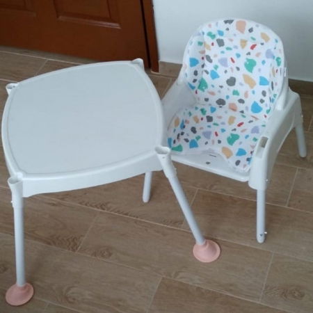 Produse resigilate pentru copii si bebelusi - PRODUS RESIGILAT - Scaun masa copii si bebelusi, Empria, 3 in 1, multifunctional, transformabil in scaunel si masuta, Planets