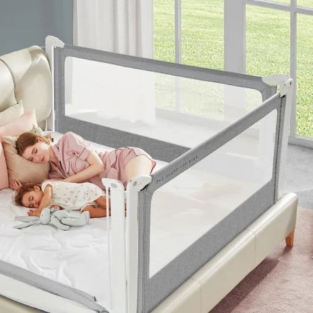 Bariere protectie pentru pat - Protectie laterala pat XXL inaltime ajustabila 81-96 cm | Buy4Baby