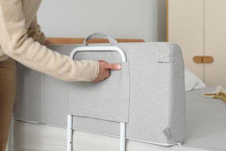 PRODUS RESIGILAT - Protectie pat copil, pliabila si super portabila, H 30 cm, Gri, 120 cm [8]