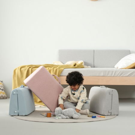 Protectie pat copil, pliabila si super portabila, H 30 cm, 120 cm, Gri [15]